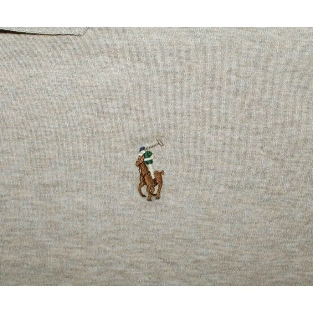 Polo Ralph Lauren Beige‎ Classic Fit Cotton Long Sleeve Polo Shirt Mens Size XXL